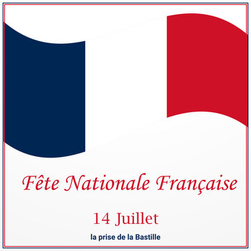  La fête nationale française, également appelée 14 Juillet happy Bastille day france greetings. vector illustration design.
