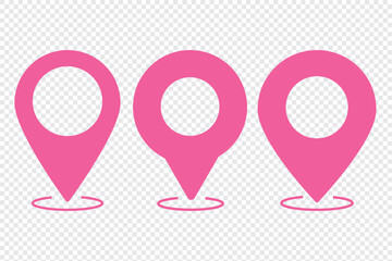 Poster - Location pin icons. Location pin icon collection. GPS location sign. Map pin icon isolated on transparent background. 