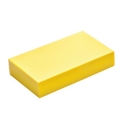 Poster - A bright yellow rectangular prism object with smooth surfaces and sharp edges isolated on transparent background