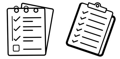 Aufkleber - Checklist Coloring Book Page – Outline Line Art Task List Illustration for Kids and Adults
