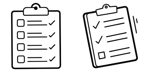 Aufkleber - Checklist Coloring Book Page – Outline Line Art Task List Illustration for Kids and Adults