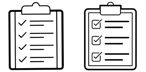 Aufkleber - Checklist Coloring Book Page – Outline Line Art Task List Illustration for Kids and Adults