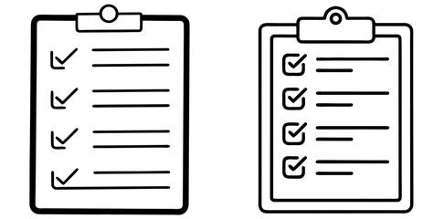 Aufkleber - Checklist Coloring Book Page – Outline Line Art Task List Illustration for Kids and Adults