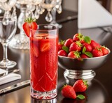 fresh strawberries in a glass
