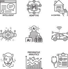 Poster - Artificial intelligence concepts icons technology computer