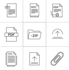 Poster - Document icons and paperclip file