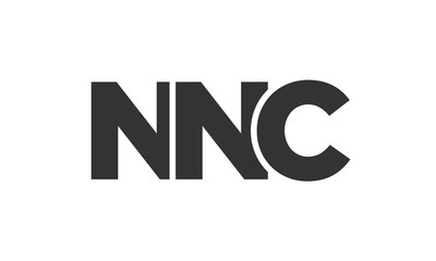 Poster - NNC logo design template with strong and modern bold text. Initial based vector logotype featuring simple and minimal typography. Trendy company identity.