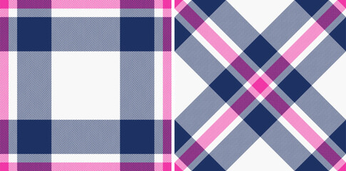 Poster - Vibrant seamless plaid patterns in pink and navy. Classic modern design. Ideal for fashion, textile, background, or a creative digital project.