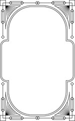 Fototapete - Intricate black and white vector art deco aesthetic frame featuring geometric shape posters, line, perfect for invitations, and or vintage themed designs