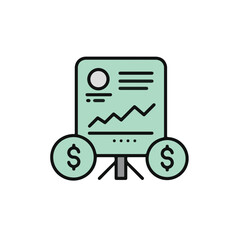 Poster - Financial analysis report with dollar icons. 