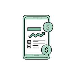 Poster - Digital financial data analysis, displayed on a smartphone screen.
