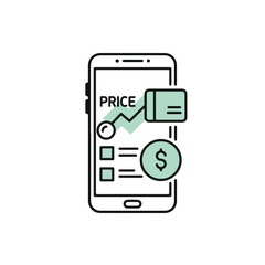 Fototapete - Smart phone app interface for checking market price 