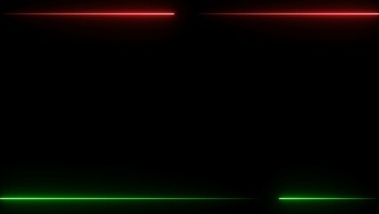 Poster - Abstract composition featuring vibrant neon lines in red and green against a deep black background creating a modern and eye-catching visual design.