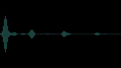 Poster - Dynamic teal sound wave visualization against a solid black backdrop representing sound music and audio frequencies perfect for design projects.
