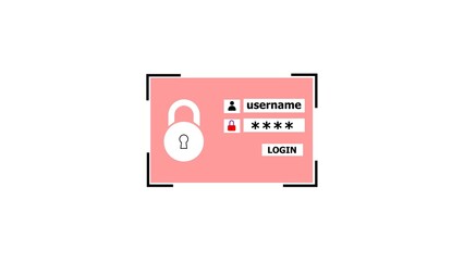 Poster - Secure login screen interface design with username and password fields user account protection digital security illustration