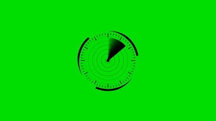 Fototapete - Animated radar sweep animation displayed on green screen background ready for motion graphics projects and visual effects enhancements in digital media