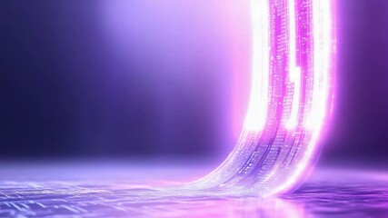 Aufkleber - Illuminated Flow: A mesmerizing stream of bright light elegantly arches against a backdrop of radiant gradients, evoking themes of speed, technology, and data transfer in this abstract.