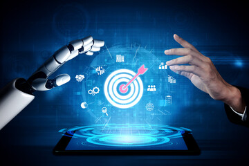 Poster - AI identifies target audiences with smart segmentation and virtual assistants, enabling precise, personalized marketing strategies. Vouch
