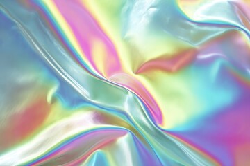 Poster - Holographic liquid backdrop shimmers with vibrant colors reflecting light in a mesmerizing display of fluid patterns and textures