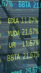 Poster - Animation of financial data processing over business people