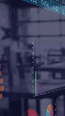 Poster - Animation of statistics and financial data processing over office