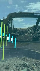 Poster - Animation of financial data processing over rubbish dump