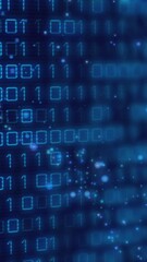 Poster - Animation of data processing and binary coding on black background