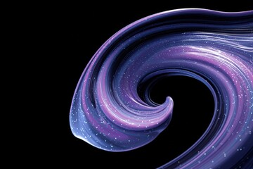 Poster - Swirling liquid in vibrant shades of purple and blue with sparkling highlights creating an abstract visual effect against a dark background