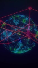 Poster - Animation of network of connections over globe of shapes