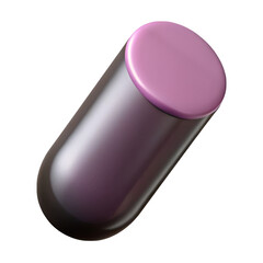 Fototapete - Purple and pink capsule shaped object isolated on transparent background