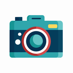 Poster - A simple clean camera icon design representing photography and capturing moments isolated on white background