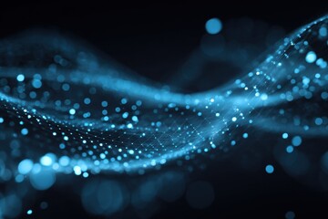 Aufkleber - Dynamic light blue abstract background featuring glowing waves and patterns creating a serene digital atmosphere