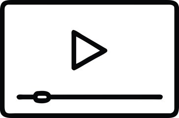 Aufkleber - Simple Video Player Interface, Modern Line Art Icon, Play Button, Media Control, User Interface Design,...