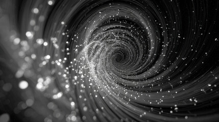 Poster - Gray and white abstract background with flowing particles. Digital future technology concept. vector illustration.
