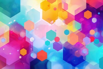 Poster - Colorful abstract design featuring hexagonal patterns and vibrant hues in a dynamic, modern business backdrop