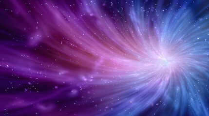 Fototapete - Futuristic vibrant abstract background with radial burst of light and energy emanating from center. Blue, purple, and pink light beams radiate, and glowing particles effects. Vector illustration