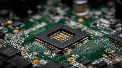 Fototapete - Circuit board. Technology background. Central Computer Processors CPU concept. Motherboard digital chip..