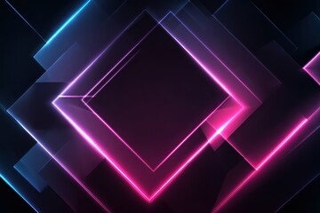 Poster - Geometric abstract glowing neon design with vibrant colors and dynamic shapes creating a futuristic gaming atmosphere