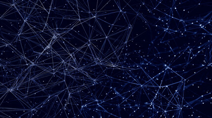 Poster - Abstract line technology network on dark blue background