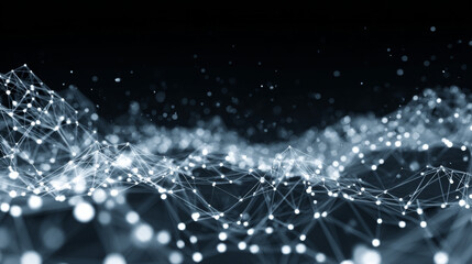 Poster - Abstract tech network connection dots. Digital technology and big data analysis background. White background with plexus lines. Geometric background with abstract mesh.
