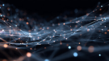 Poster - Abstract tech network connection dots. Digital technology and big data analysis background. White background with plexus lines. Geometric background with abstract mesh.