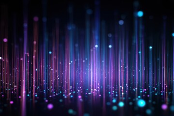 Poster - Ethereal display of vibrant lines and glowing dots in a digital cyberspace setting highlighting advanced technology and abstract patterns