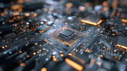 Poster - Abstract digital background with technology circuit board texture. Electronic motherboard illustration. Communication and engineering concept. Vector illustration