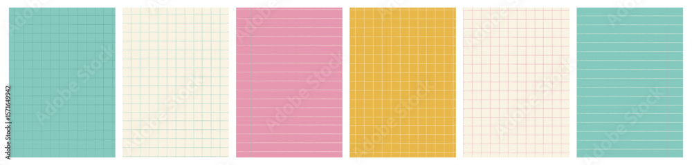A4 sized back to school background templates set for education concept ...
