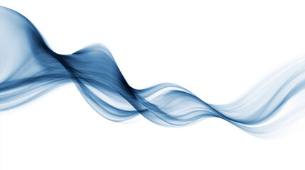 Poster - Abstract blue smooth wave on a white background. Dynamic sound wave. Design element. Vector illustration.