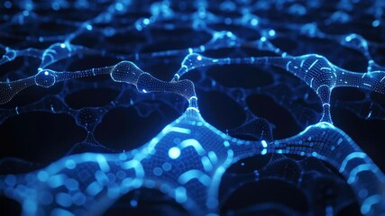 Fototapete - Exploring intricate blue patterns in a digital grid showcasing technological innovation