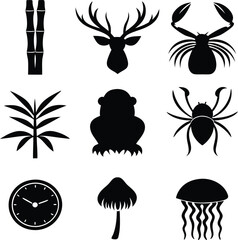 Poster - A striking black silhouette of a person in a dynamic pose captured against a vibrant background perfect for graphic design and artistic projects silhouette