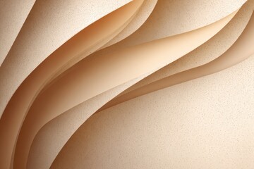 Poster - Abstract paper craft style background with smooth, flowing curves and soft gradients in earthy tones resembling a serene and creative environment for artistic projects