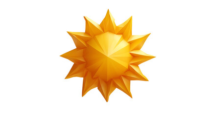 Wall Mural - A graphic sun symbol with a modern twist - radiant, minimalist and bold. This sun background appears to float in the air, creating a floating look that enhances usability. Isolated on a white backgrou