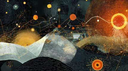 Poster - Abstract technology background with Big data. Internet connection, abstract sense of science and technology analytics concept graphic design. Vector illustration